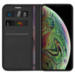 Leather Wallet Case & Card Holder Pouch for Apple iPhone Xs Max - Black